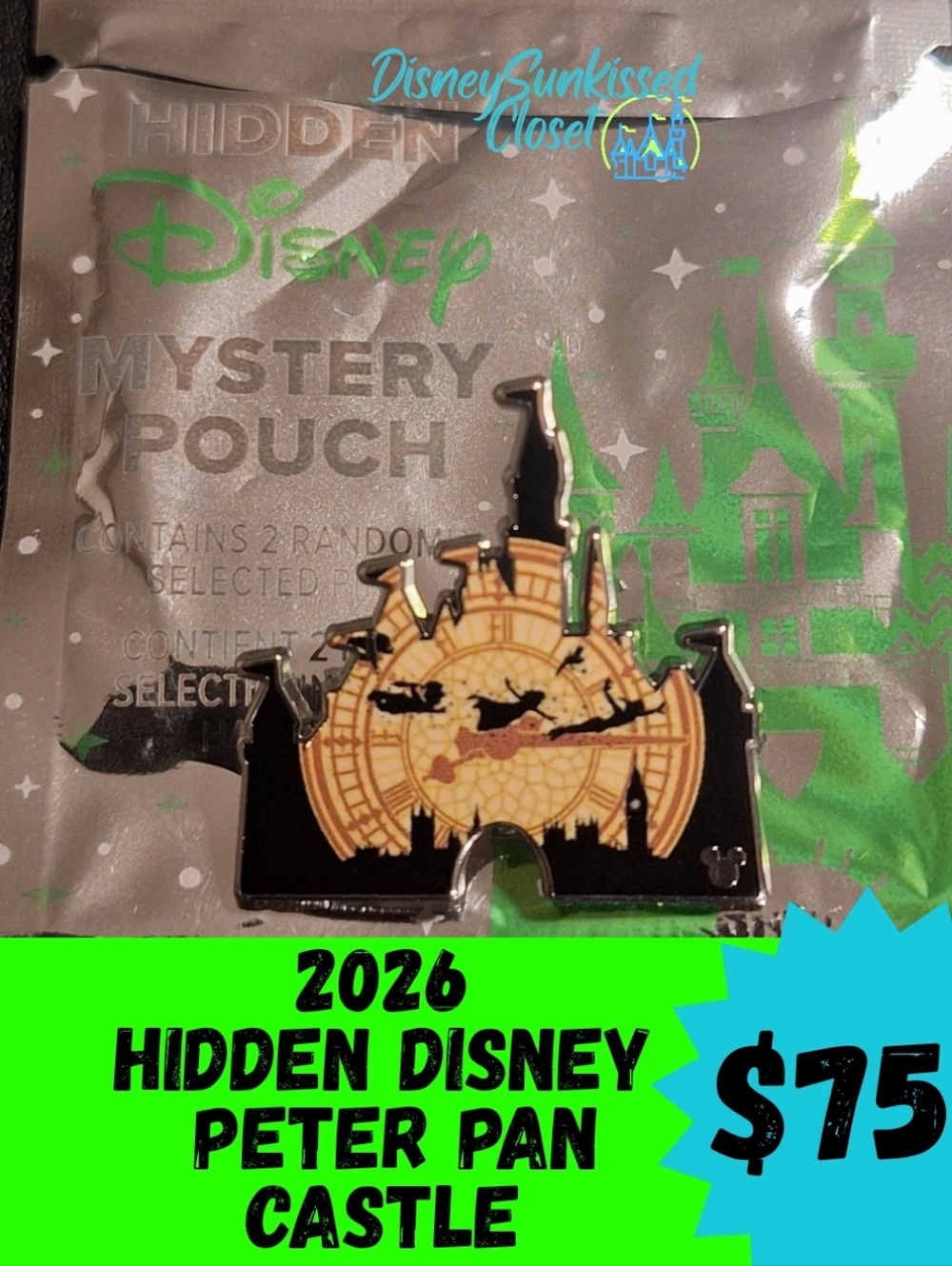 2026 Authentic Disney Trading Pin Peter Pan Castle